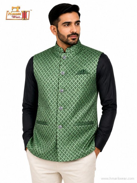 HMARK WEAR Emerald Green Diamond Pattern Modi Coat