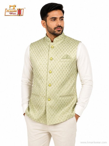 HMARK WEAR Pastel Green Patterned Modi Coat