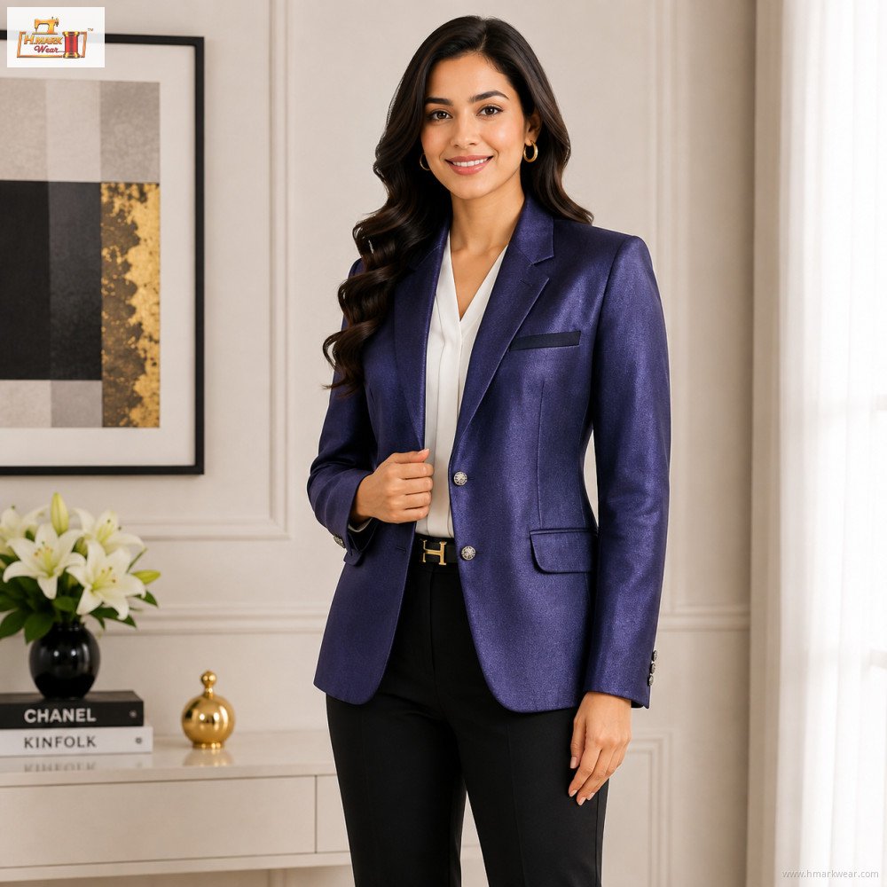 Deep Indigo Textured Women’s Blazer