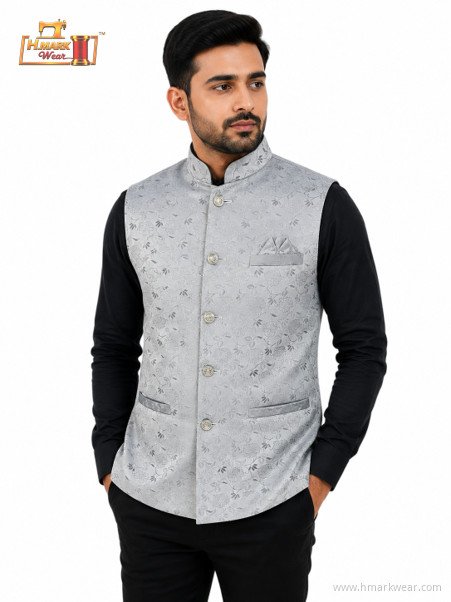 HMARK WEAR Silver Floral Pattern Modi Coat