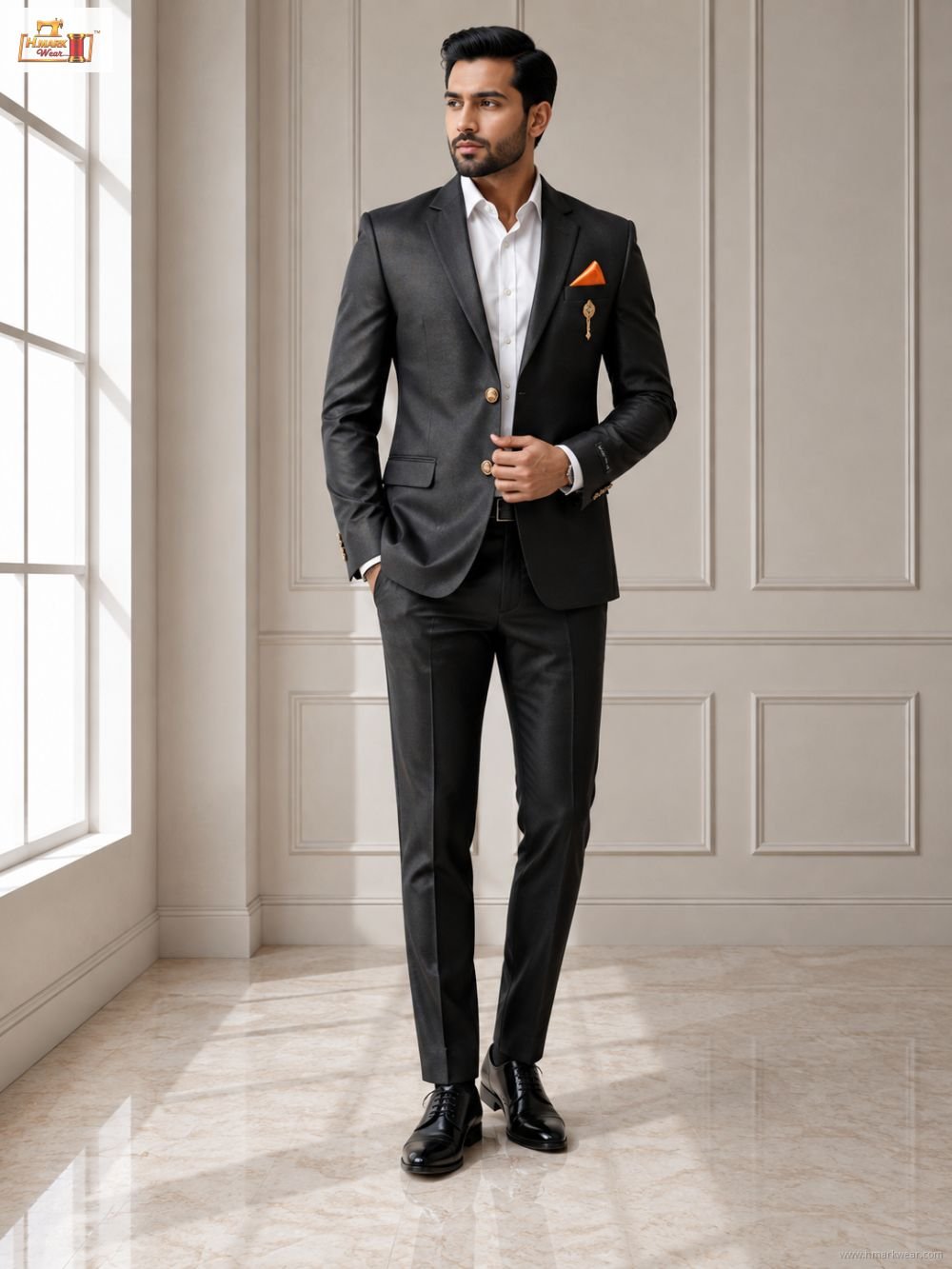 Men's Premium Wine Party Wear 3-Piece Suit Set