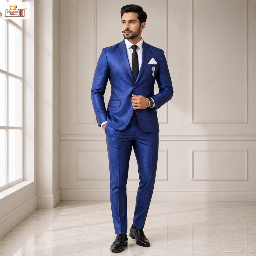 Men's Premium Wine Party Wear 3-Piece Suit Set